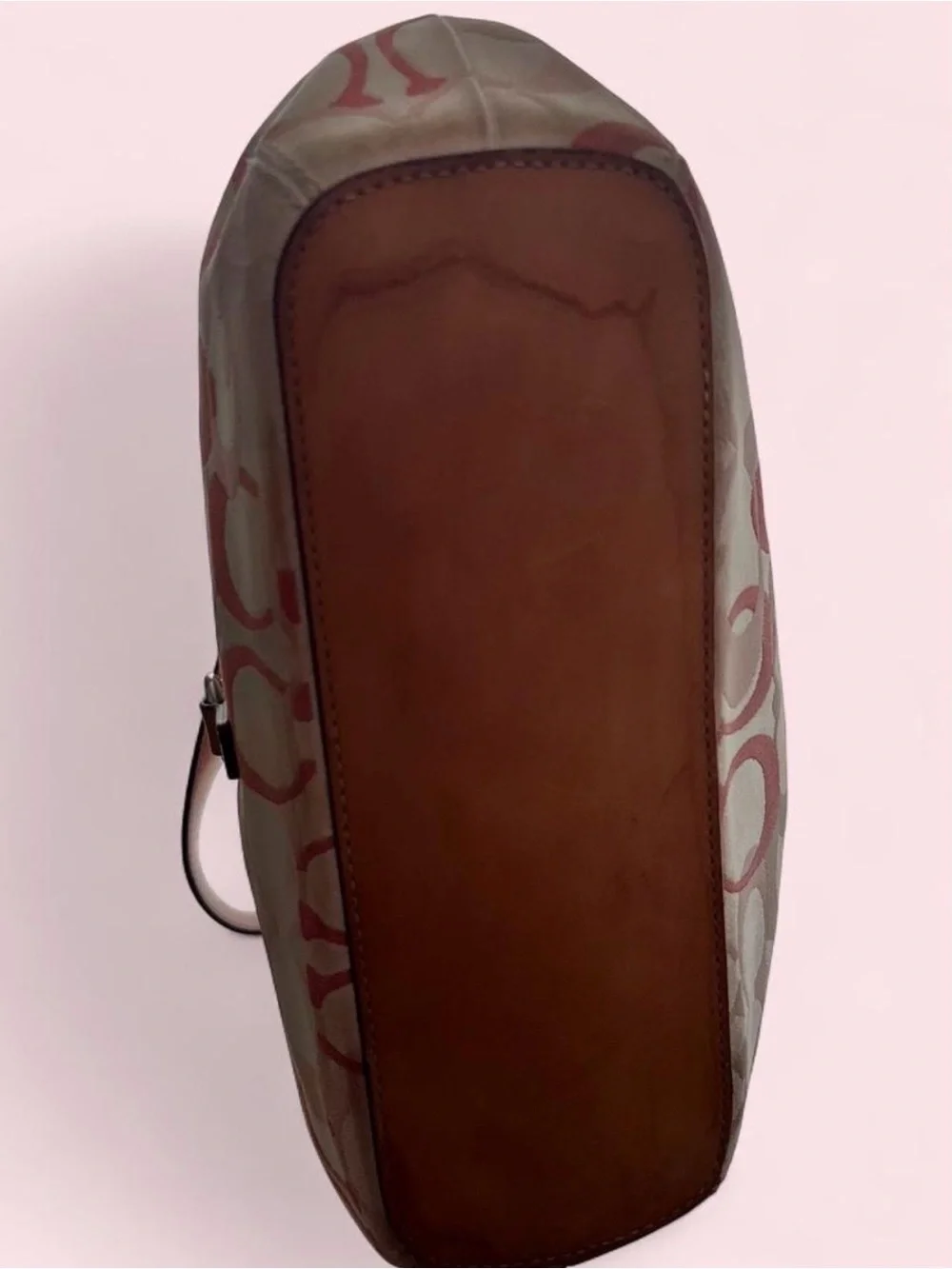 Coach Signature Canvas Hobo Bag in Pink and Tan
